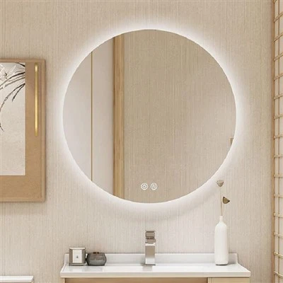 Miroir de salle de bain rond à LED